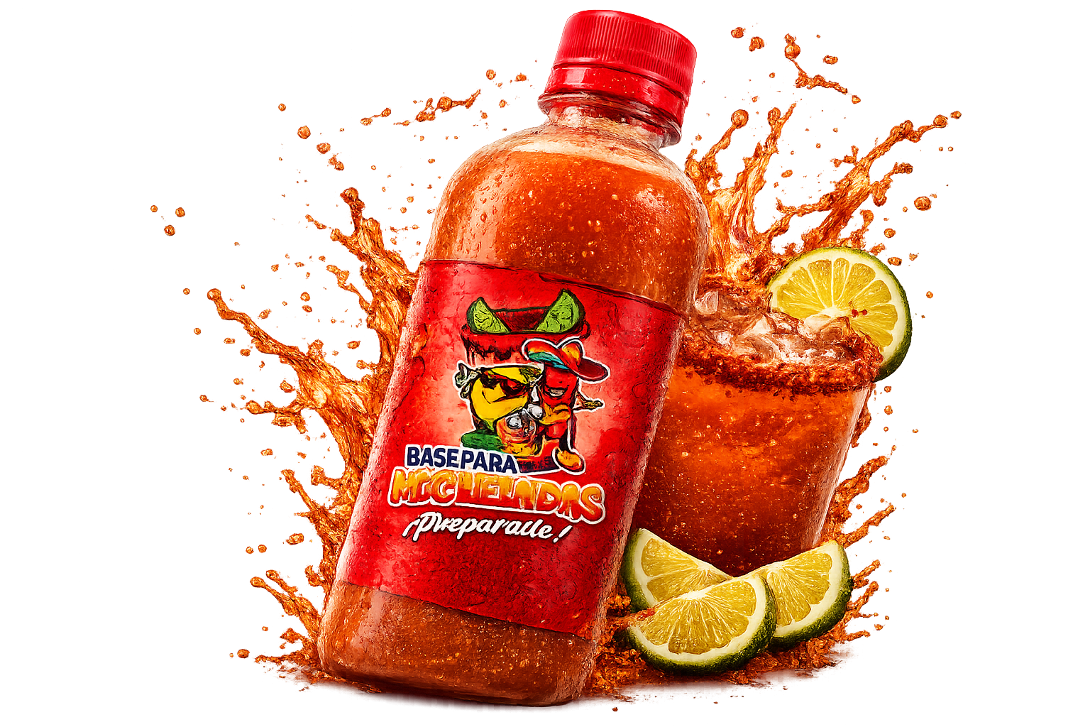 Botella de Base para Micheladas preparada con limón natural y merkén